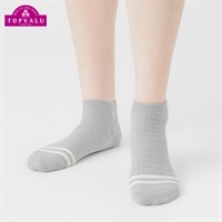 コットンリンクス編みスニーカー丈ソックス レディス トップバリュ PEACE FIT(ピースフィット)(グレー-21-23CM)