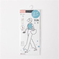 満足 サラッと心地いい 涼感 ひざ下丈ストッキング コンジュゲートゾッキ レディス(クロ-22-24CM)