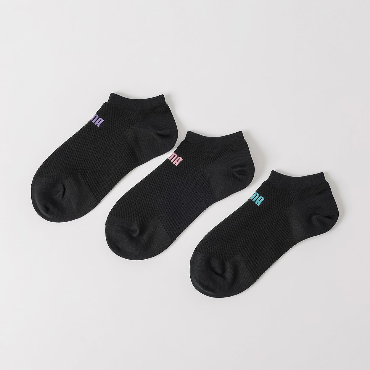 PUMA(プーマ) ソックス3足組 スニーカー丈 レディス(クロ-23-25CM)