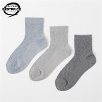 ショート丈ソックス  ダイヤ柄３足組 レディス トップバリュ ベストプライス(TOPVALU BESTPRICE)(ソノタ１-23ｰ25CM)