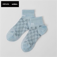 NIRMATA×umbroコラボソックス チェッカーショート丈 レディス(水色-23-25CM)