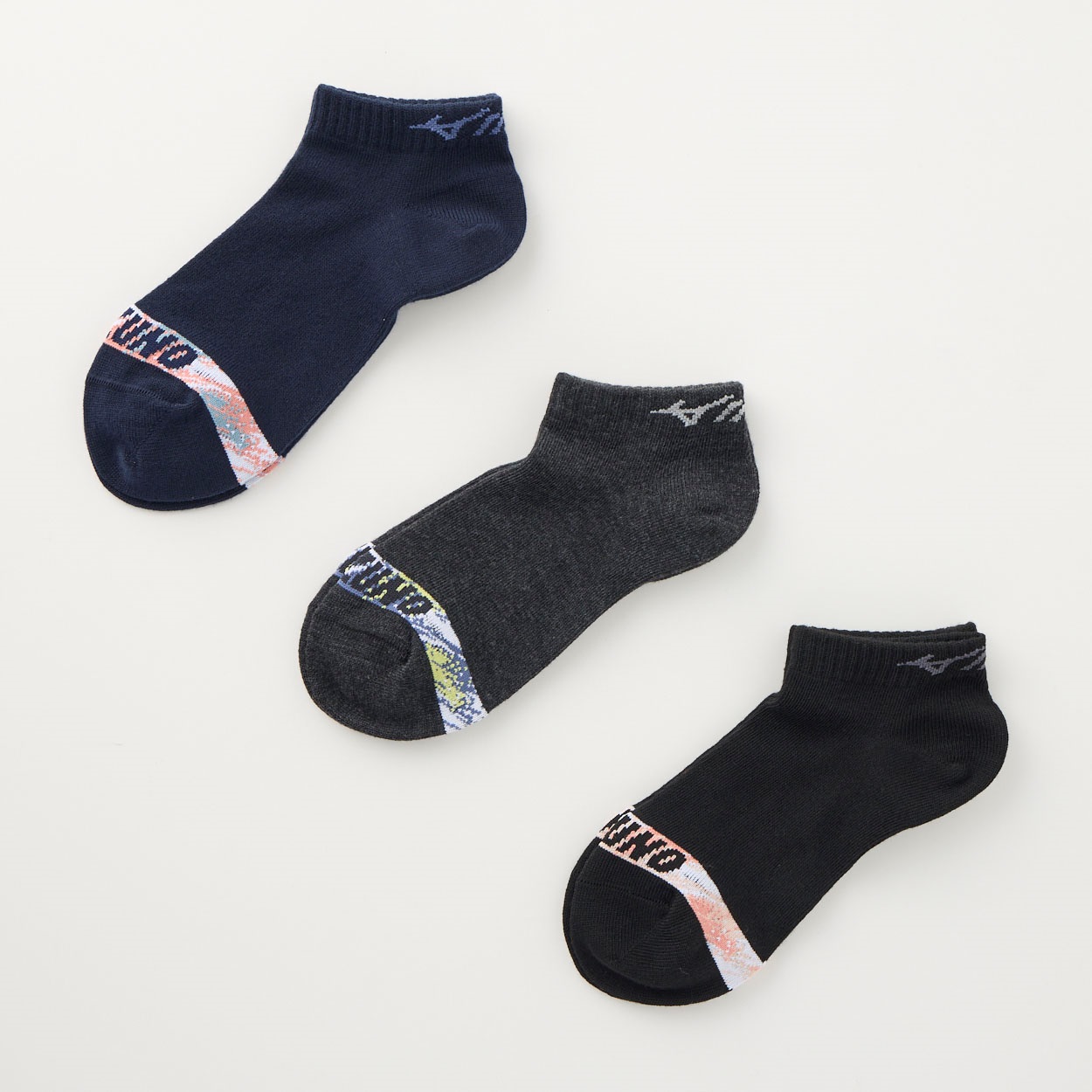 mizuno(ミズノ) 3足組スニーカー ロゴグラデーション レディス(コミ-23-25CM)