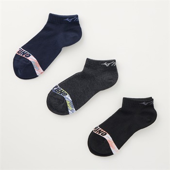 mizuno(ミズノ) 3足組スニーカー ロゴグラデーション レディス(コミ-23-25CM)