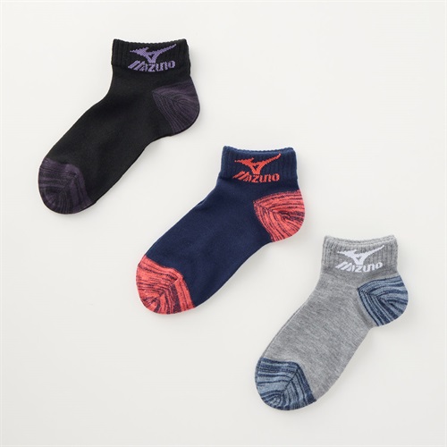 mizuno(ミズノ) 3足組スニーカー ロゴ切り替え レディス