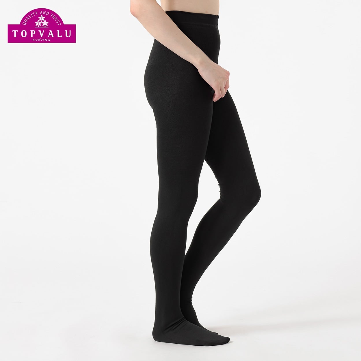 裏起毛220デニールタイツ レディス トップバリュ PEACE FIT(ピースフィット)(クロ-MｰL)