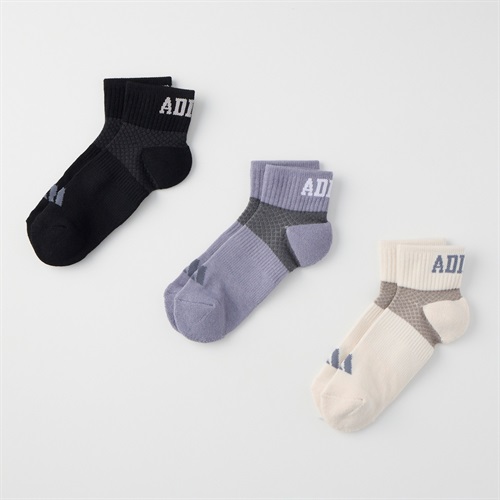 adidas(アディダス) ショート丈ソックス 3足組  足底ギュッと引き締め つま先かかとパイル レディス