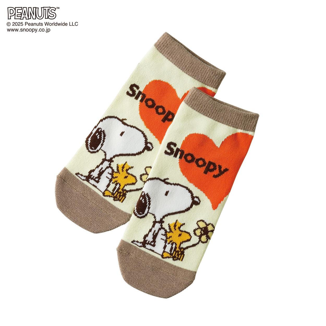 ＰＥＡＮＵＴＳ  スヌーピーハート柄 レディス(ベ－ジュ-23-25CM)