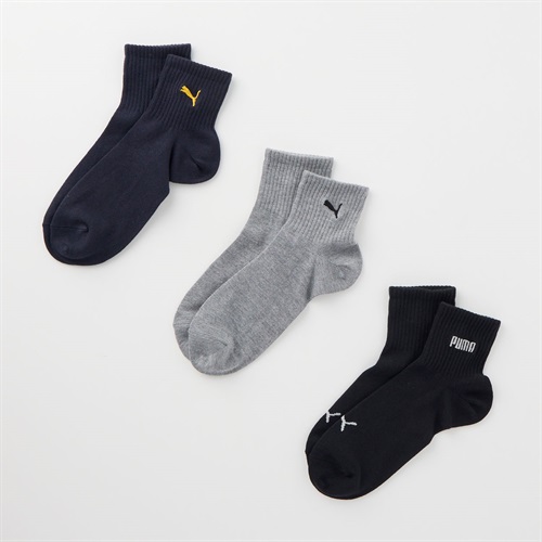 PUMA(プーマ) ロゴ刺繍入りソックス3足組 レディス