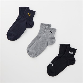 PUMA(プーマ) ロゴ刺繍入りソックス3足組 レディス(セットアソート-23-25CM)