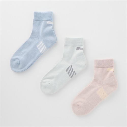 PUMA(プーマ) くちゴムゆったり底パイルソックス3足組 レディス