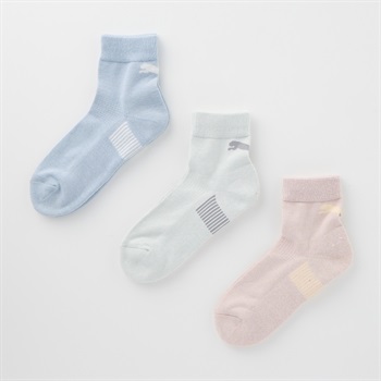 PUMA(プーマ) くちゴムゆったり底パイルソックス3足組 レディス(セットアソート-23-25CM)