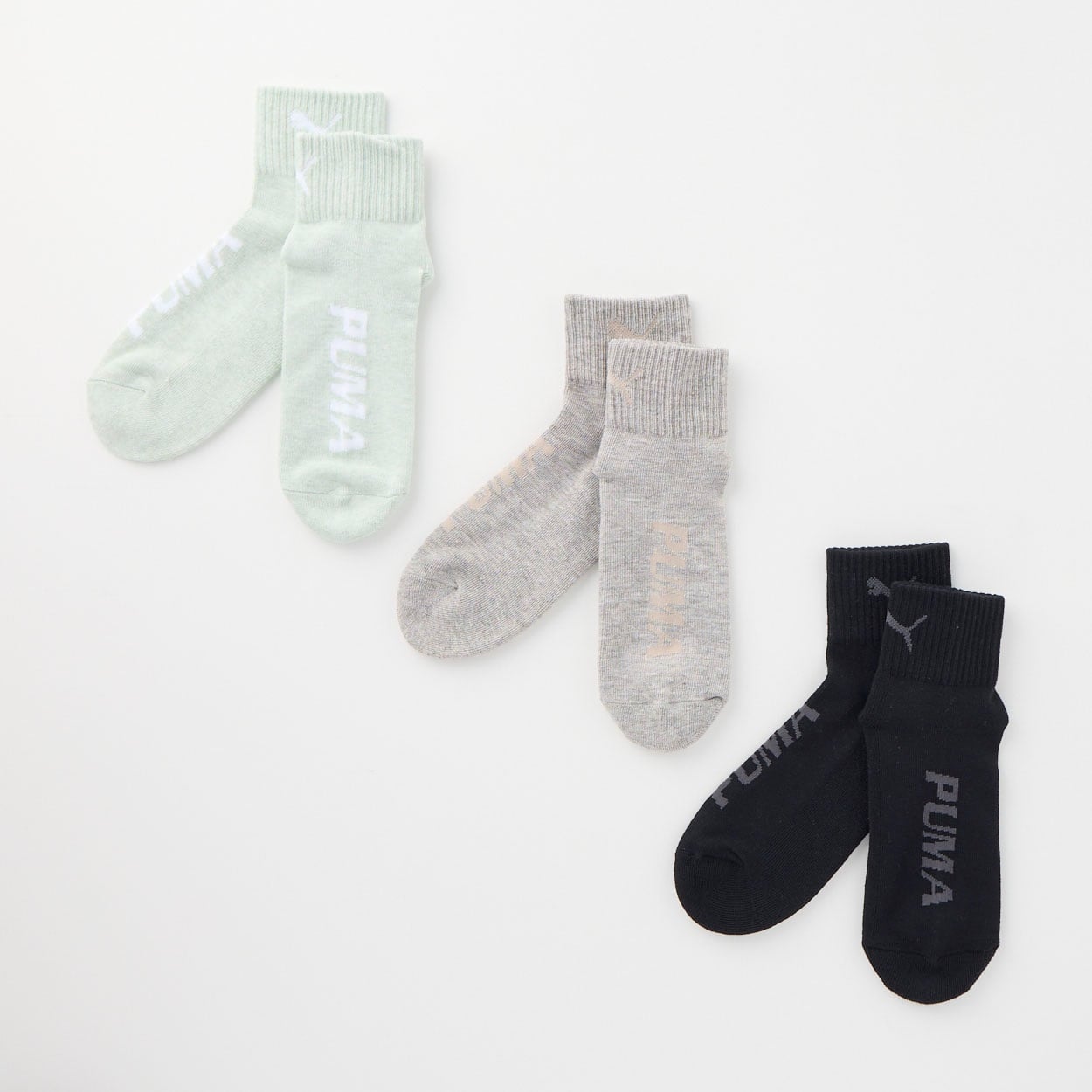 PUMA(プーマ) 底パイルソックス3足組 レディス(セットアソート-23-25CM)