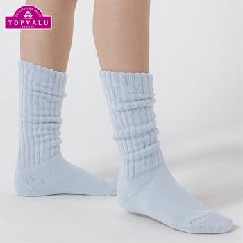 超保温 ハイソックス 32cm丈 レディス トップバリュ PEACE FIT(ピースフィット)(ウスアオ-23ｰ25CM)