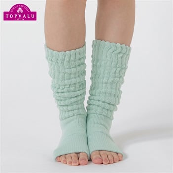 超保温 オープントゥ ハイソックス 38cm丈 レディス トップバリュ PEACE FIT(ピースフィット)(ウスミドリ-ﾌﾘｰ)