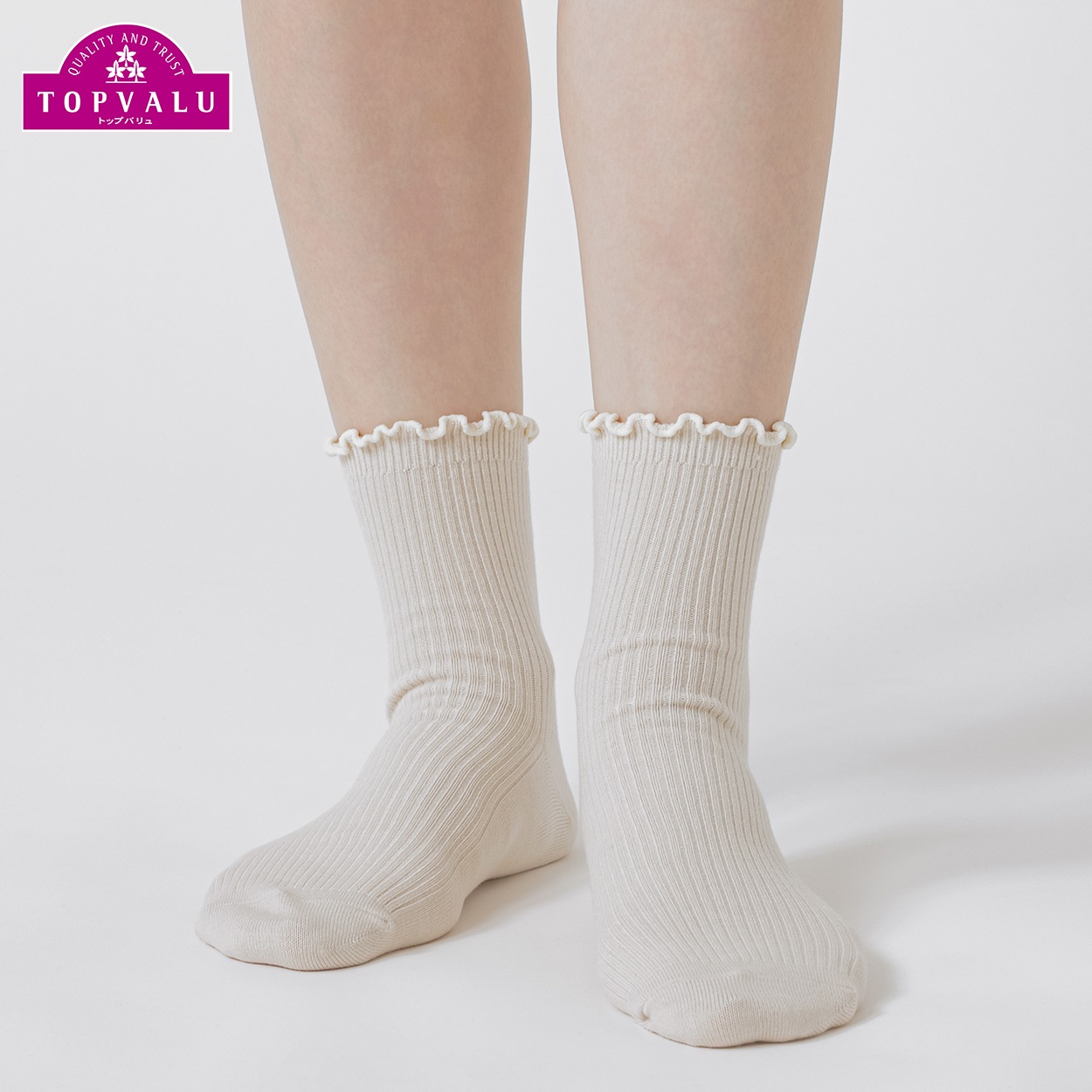 吸湿発熱メロウクルー１５cm丈ソックス レディス トップバリュ PEACE FIT(ピースフィット)(ウスベ－ジュ-21-23CM)