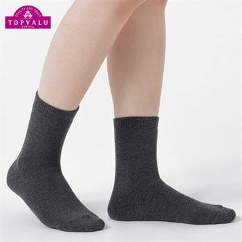 吸湿発熱総パイルクルー１8cm丈ソックス レディス トップバリュ PEACE FIT(ピースフィット)(チャコ－ルグレ－-21-23CM)