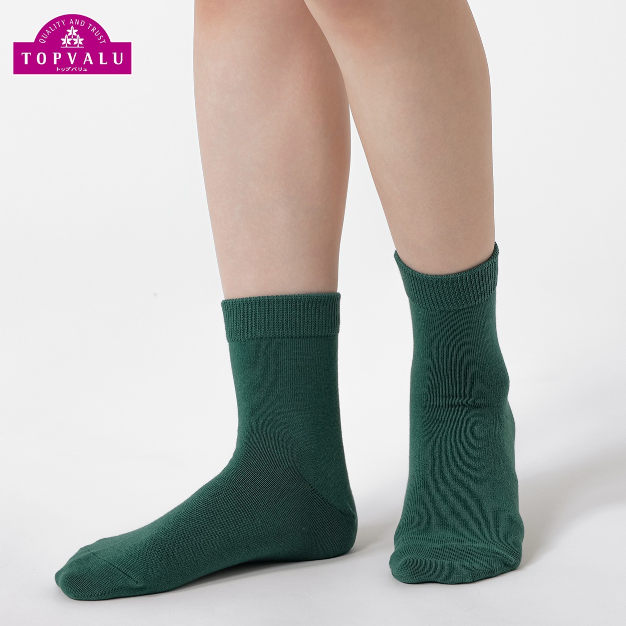 セリアント 平無地クルー丈ソックス レディス トップバリュ CELLIANT(セリアント)(ミドリ-21-23CM)