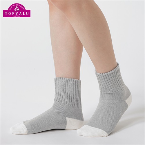 パイル切り替えソックス レディス トップバリュ CELLIANT(セリアント)(グレー-23-25CM)