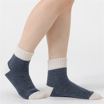 裏起毛 切り替え柄ソックス レディス トップバリュ PEACE FIT(ピースフィット)(コイアオ-23-25CM)