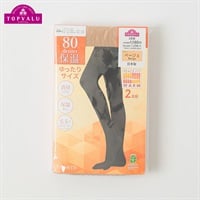 80デニールゆったりタイツ2足組 レディス トップバリュ PEACE FIT(ピースフィット)(ベ－ジュ-JJMｰL)