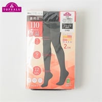110デニール着用圧タイツ2足組 レディス トップバリュ PEACE FIT(ピースフィット)(クロ-SｰM)