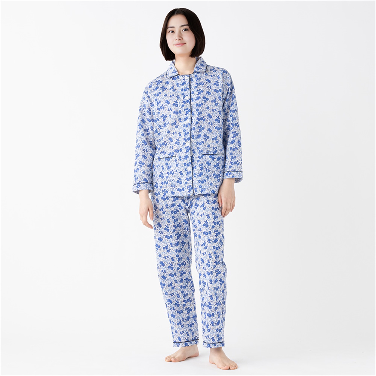 ベアモチーフ レディースパジャマ 長袖リップルプリント柄シャツパジャマ レディス Golden Bear(ゴールデンベア) |