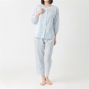 GUNZE(グンゼ) 睡眠工房楊柳フェミニンパジャマプチサイズ レディス(ウスアオ-SP)