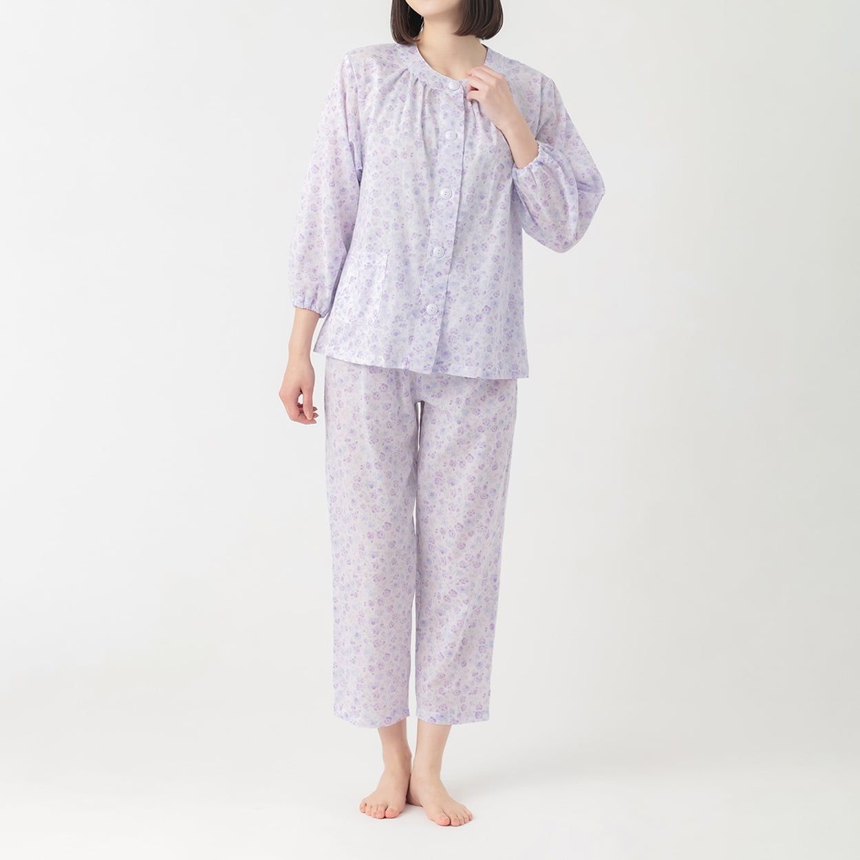 GUNZE(グンゼ) 睡眠工房楊柳フェミニンパジャマプチサイズ レディス(ウスムラサキ-MP)