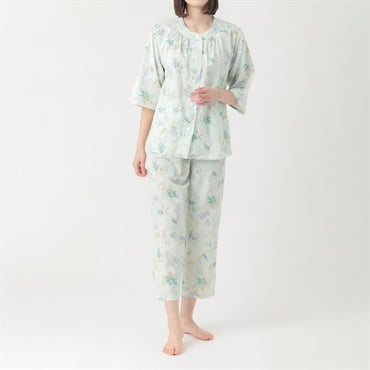 GUNZE(グンゼ) 睡眠工房ミニ空羽フェミニン7分袖パジャマ レディス(ウスミドリ-S)