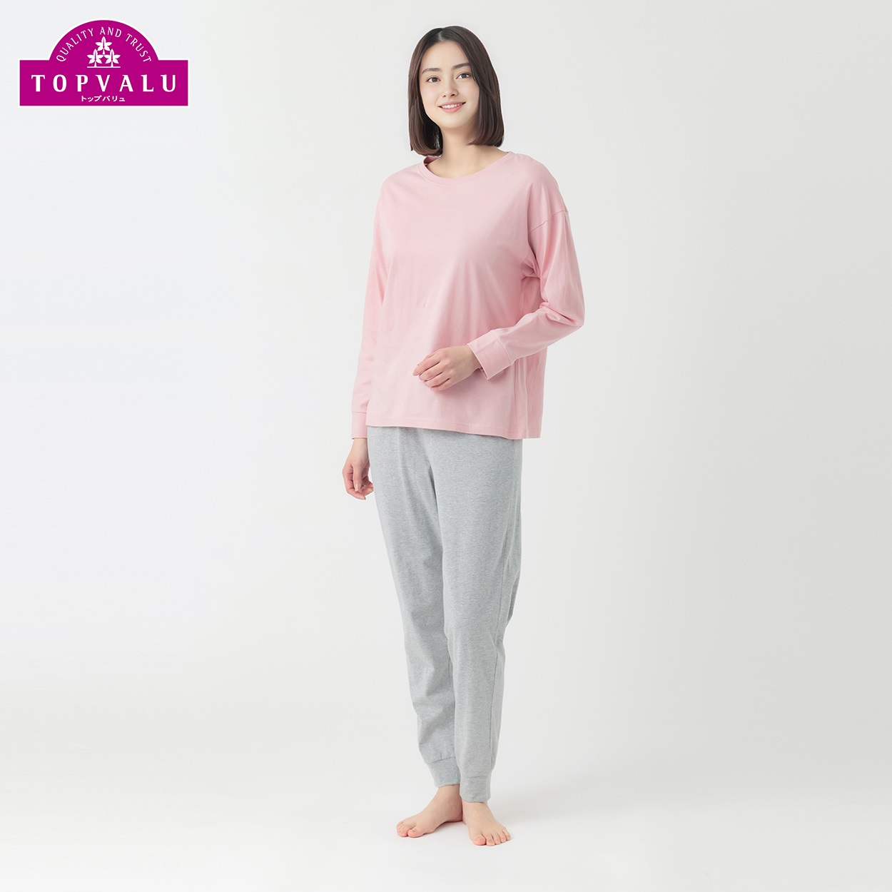 コットン100％ ルームセット レディス (hk)(ウスアカ-3XL)