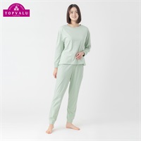 コットン100％ ルームセット ボーダー レディス (hk)(ウスミドリ-S)