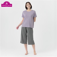 さらっとひんやりルームセット 半袖 レディス トップバリュ PEACE FIT(ピースフィット)(ムラサキ-S)