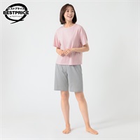 半袖＆ハーフパンツ ルームセット レディス トップバリュ ベストプライス(TOPVALU BESTPRICE)(ウスアカ-M)