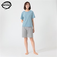 半袖＆ハーフパンツ ルームセット レディス トップバリュ ベストプライス(TOPVALU BESTPRICE)(ウスアオ-M)