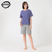 半袖＆ハーフパンツ ルームセット レディス トップバリュ ベストプライス(TOPVALU BESTPRICE)(アオ-M)