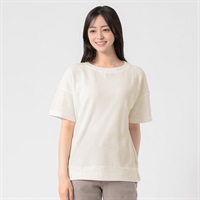 ENABLE(エネーブル) ライトワッフル5分袖Tシャツ レディス(アイボリー-M)
