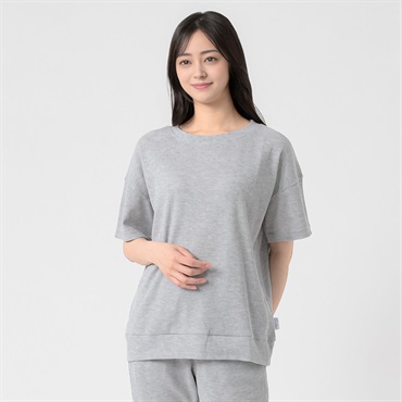ENABLE(エネーブル) ライトワッフル5分袖Tシャツ レディス(ウスクロ-M)