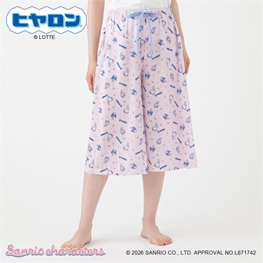 サンリオキャラクターズ ルームパンツ エステルベア天 総柄 7分丈 レディス