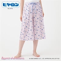 サンリオキャラクターズ ルームパンツ エステルベア天 総柄 7分丈 レディス(ウスアカ-M)