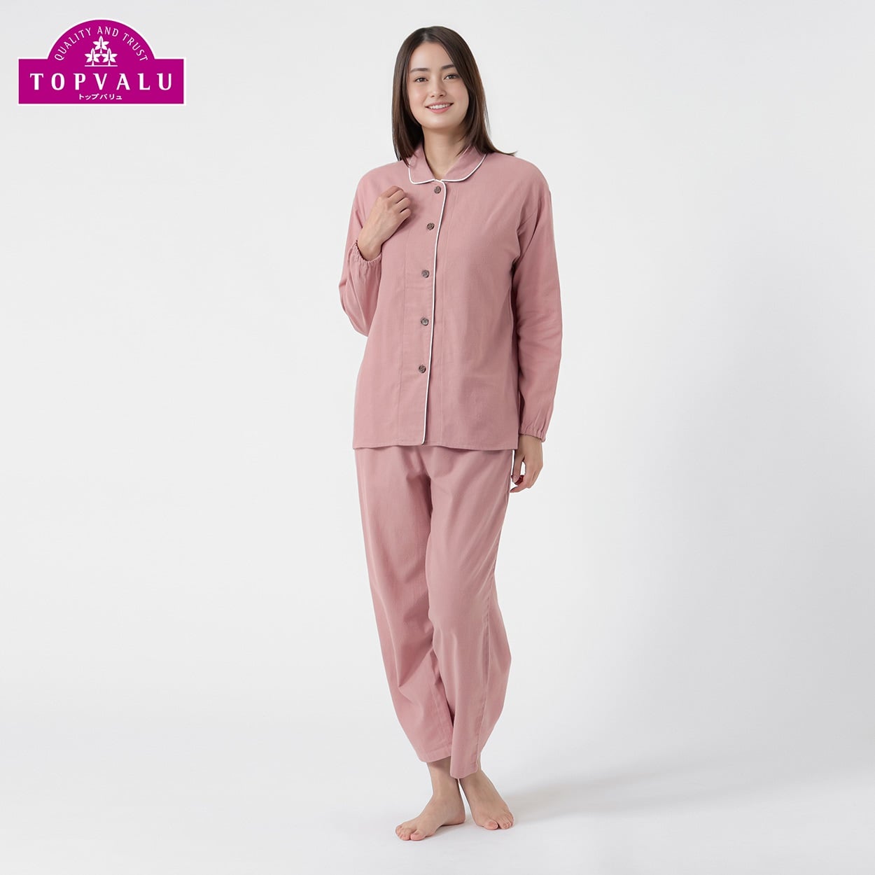 あたたか起毛パジャマ レディス トップバリュ PEACE FIT(ピースフィット)(ウスアカ-XL)