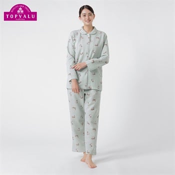 あたたか接結キルトパジャマ レディス トップバリュ PEACE FIT(ピースフィット)(ウスミドリ-S)