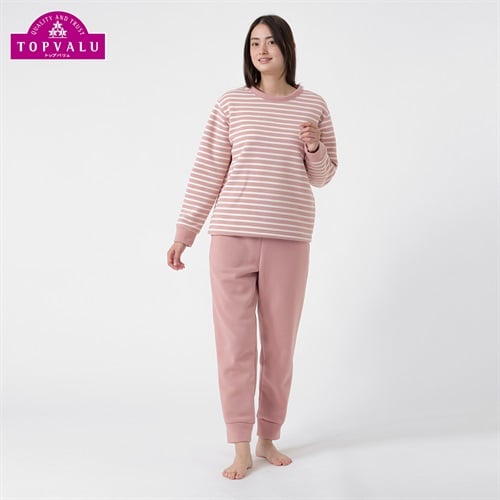 あたたか裏起毛ストレッチルームセット レディス トップバリュ PEACE FIT(ピースフィット)(ウスアカ-S)