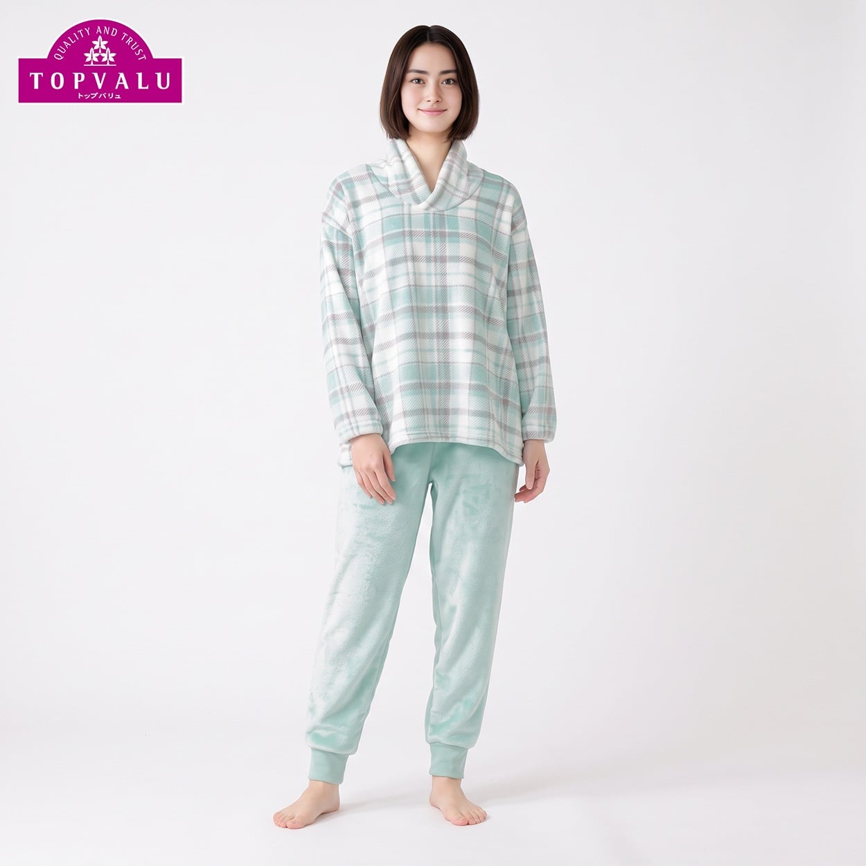 あたたかなめらかルームセット レディス トップバリュ PEACE FIT(ピースフィット)(ウスミドリ-M)