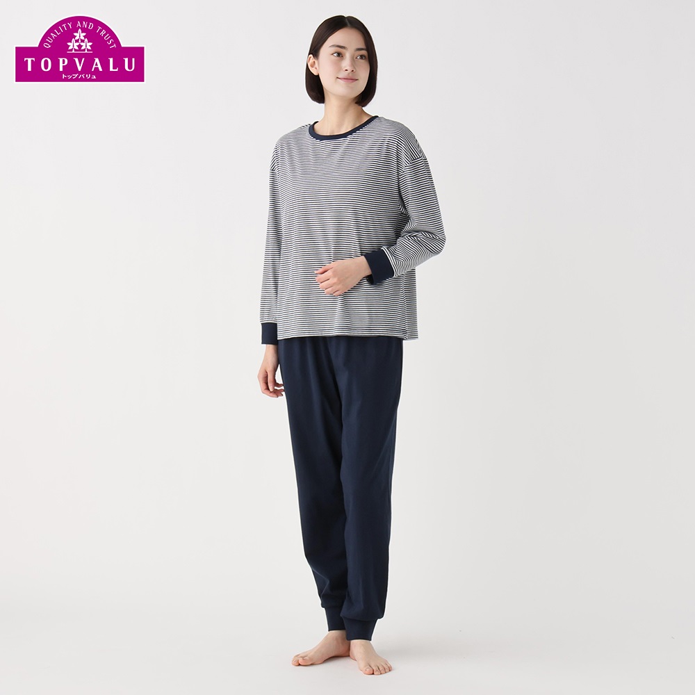 上下セット綿100％天竺長袖 ロングパンツ レディス(コイアオ-2XL)