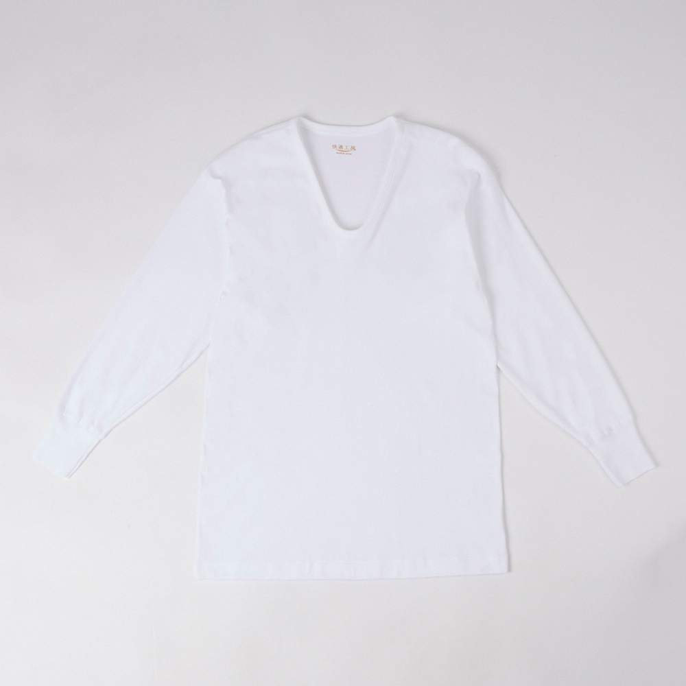 グンゼ 快適工房 長袖U首 快適工房 KQ3010 メンズ(WHI1-LL)