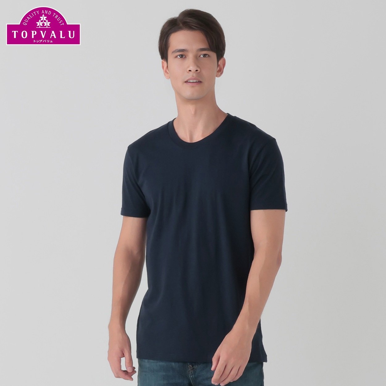 半袖クルーネックTシャツ オーガニックコットン100％ 天竺編み メンズ(Ａコイアオ-L)