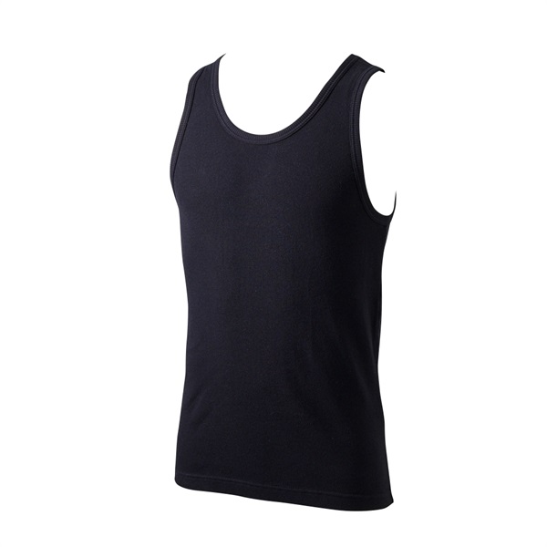 タンクトップ オーガニックコットン100％ リブ編み メンズ(クロ-4XL)