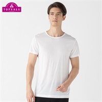 半袖クルーネックシャツ COOL強力抗菌 メンズ トップバリュ PEACE FIT(ピースフィット)(シロ-S)