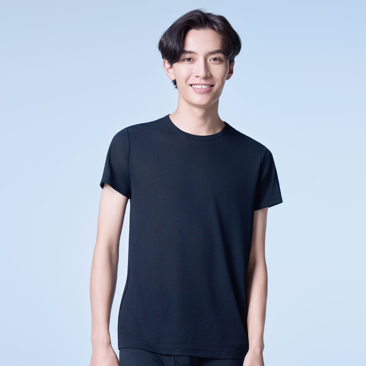 半袖クルーネックシャツ COOL強力抗菌 メンズ トップバリュ PEACE FIT(ピースフィット)(クロ-3XL)