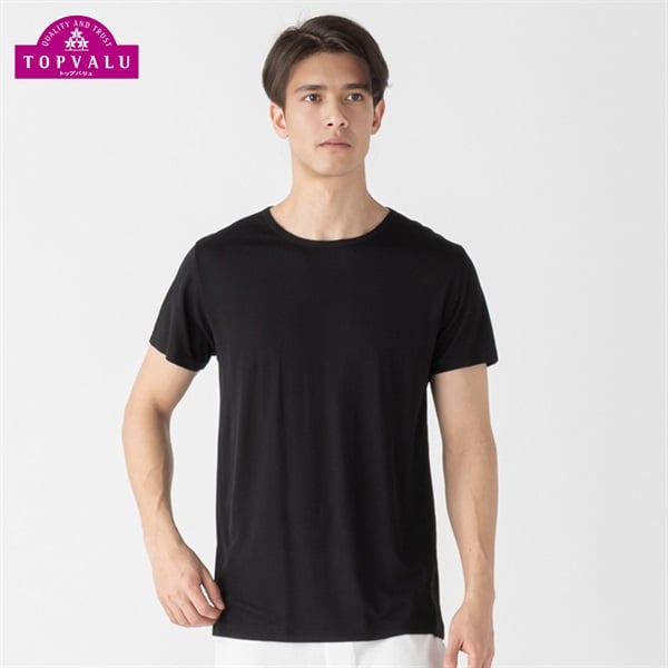 半袖クルーネックシャツ COOL強力抗菌 メンズ トップバリュ PEACE FIT(ピースフィット)(クロ-4XL)